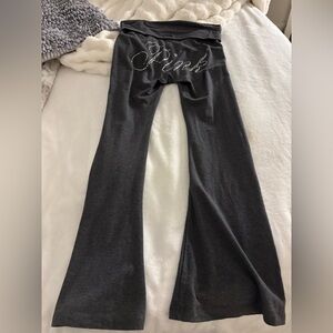 pink charcoal bling flared leggings